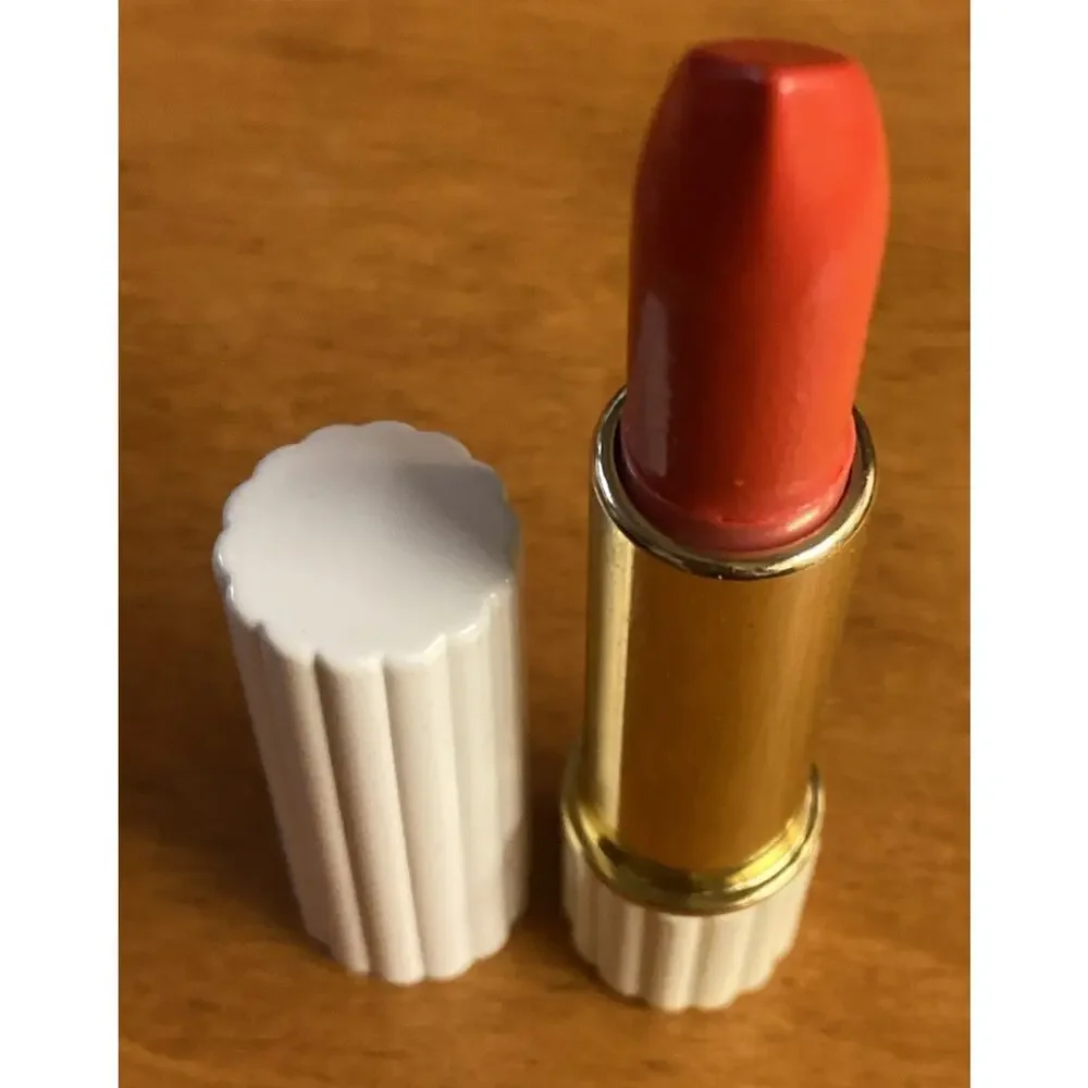 Estee Lauder All Day Lipstick WILD CORAL Full Size White Ribbed Tube NOS